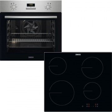 Zanussi ZOHEF2X + ZHRN641K Φούρνος άνω Πάγκου 72lt με Κεραμικές Εστίες Π59.4εκ. Inox